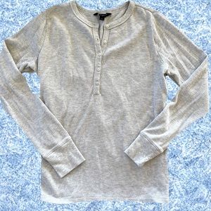 BR Henley Thermal Long Underwear Long Sleeve Waffle Shirt